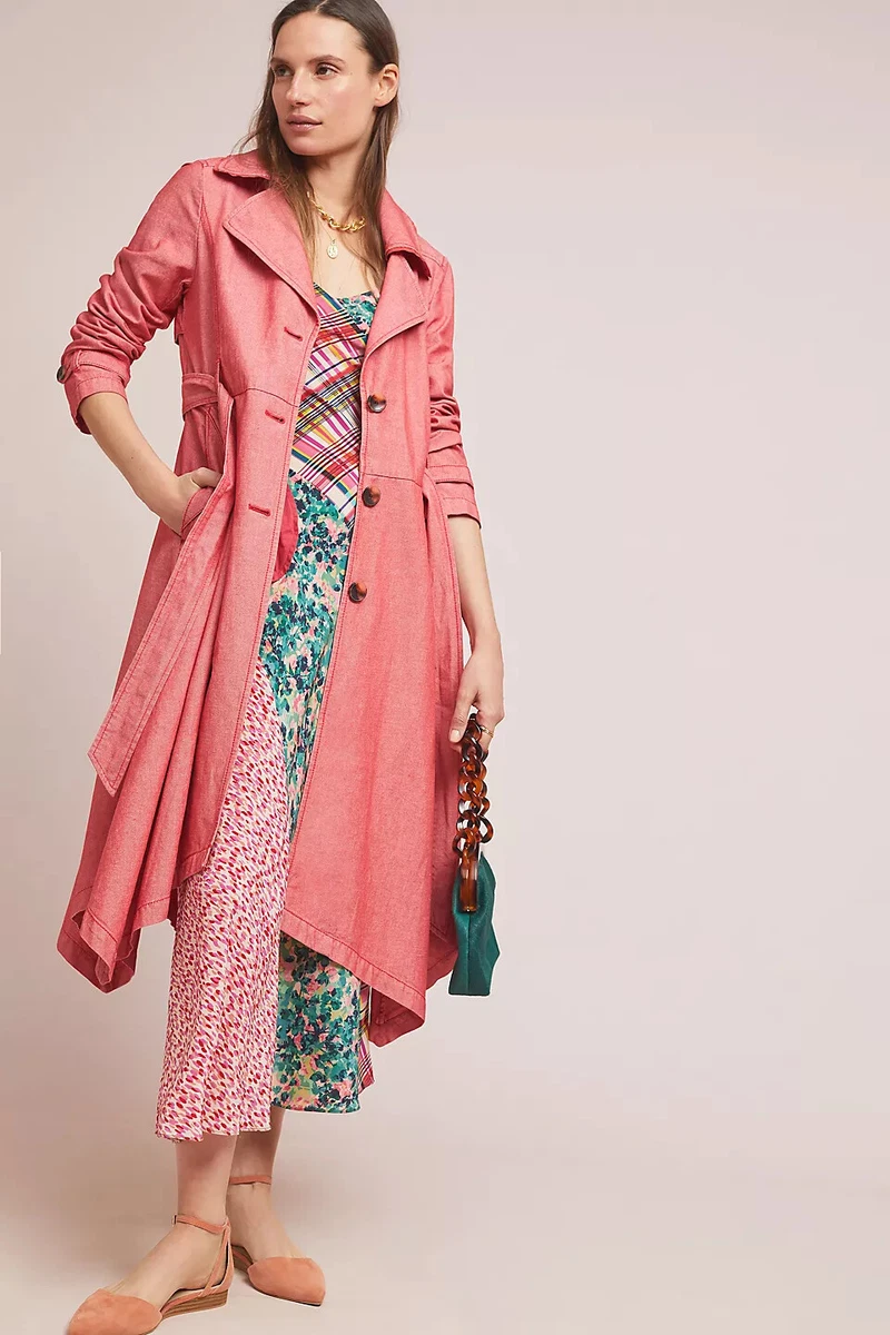 Elle pink top trench coat