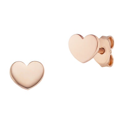 cai love Ohrstecker 925 Sterling Silber rotvergoldet Herzform glänzend Damen NEU