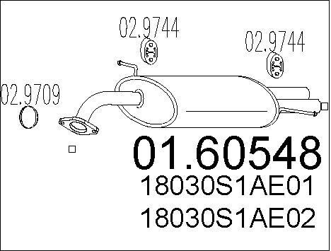Silencieux arrière Honda Accord VI anti-vibration pour réparer fuite échappement