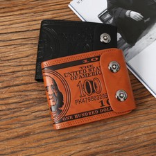 Man's Leather Wallet Multi-card Slot Wallet Pocket Purse Bifold Handbag Gift US