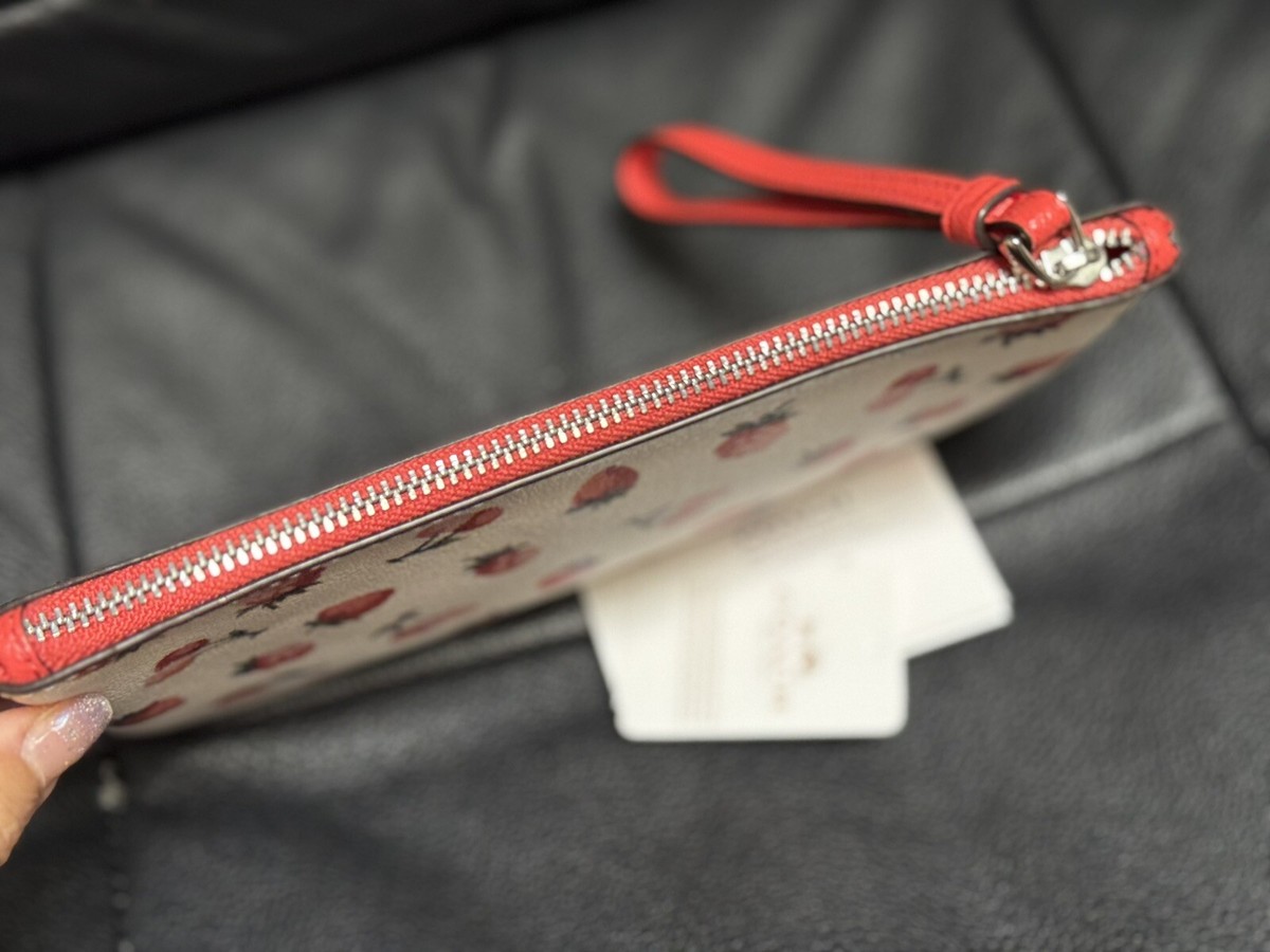 NWT Coach Fruit Print Large Wristlet NWT Chalk Multi F23675