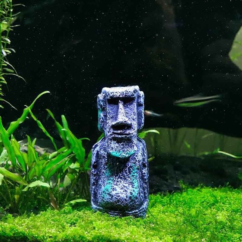 Easter Island Mini Statue Fish Tank Aquarium Decoration Ornament