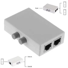 Mini 2 Ports A B Ethernet Network Switch Switcher Switche Splitter Box White