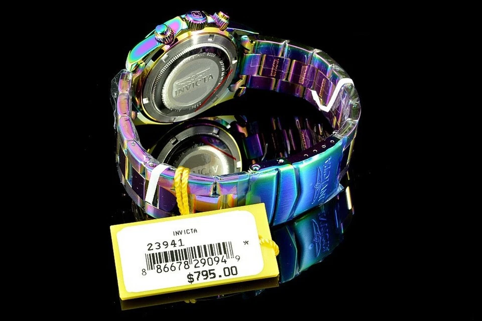 Reloj Invicta 40mm Speedway Cronógrafo Negro Madreperla Esfera IRIDISCENTE SS Foto 3 de 4