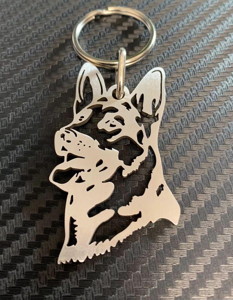 ALSATIAN Keyring Keychain Key Stainless Steel GERMAN SHEPHERD Dog