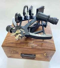 tamaya nautical sextant with wooden box maritime navigational Working instrument