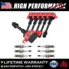 6 Pack Ignition Coil & Platinum Spark Plug For 2005-2011 Nissan Frontier Xterra