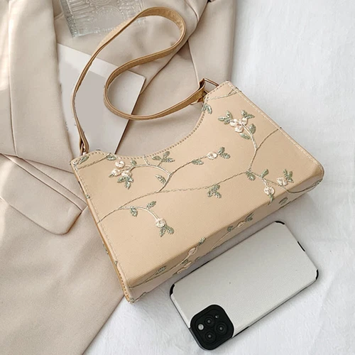 Damen Schultertasche Spitze Blumen Handtasche Hobo Bag weiches PU Leder Mädchen Handtasche - Bild 20 von 38