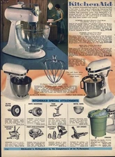 1966 PAPER AD Kitchen Aid Food Mixer Family Size Deluxe Sunbeam COLOR