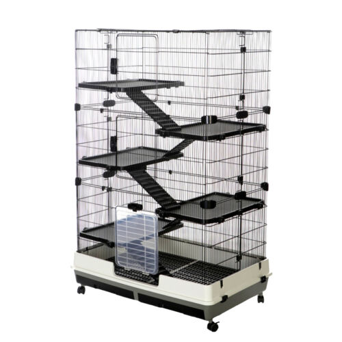 Rat Ferret Chinchilla Cage 5-Level Platform Large Grey / White 100cm - Windsor