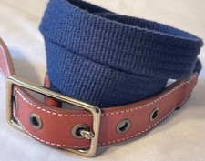 TOMMY HILFIGER, BOY'S age 8 /- NAVY WEBBING, BROWN LEATHER BELT, NWOT