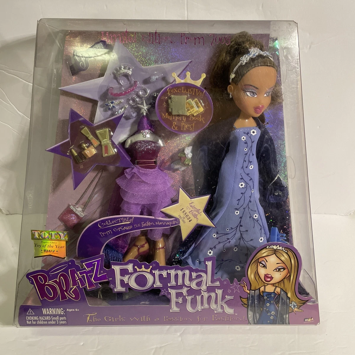 MGA Bratz Formal Funk Girls Prom 2003 Limited Edition Yasmin Fashion Doll NRFB