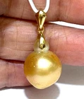 Baroque 13.2 x 17.2mm Philippines South Sea Pearl Rich Golden Natural Pendant