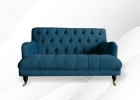 Chesterfield Zweisitzer Couch Polster Turkis Couchen Sofas Sitzpolster Textil