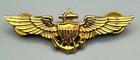 WWII 1/20 10K Gold Navy - USMC Aviator Pilot 2 3/4 Inch Wings Badge by Gemsco — photo 1