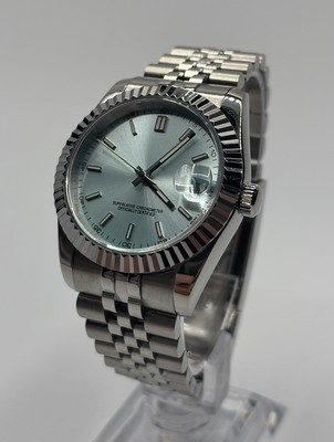 Seiko Mod | Light Blue Dial | Stainless Steel | Automatic Mens Watch | NH35A