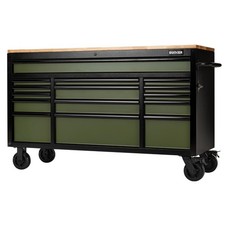 Image of Bunker BUNKER� 15 Drawer Workbench Roller Tool Cabinet, 61", Green