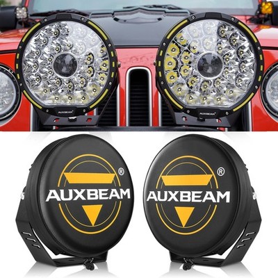 AUXBEAM 9'' 270W 360-PRO LED Driving Lights+Cover Shield For Truck SUV Offroad