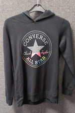 Image of Converse Fleece Black Logo Hoodie UK M LN059 EE 09