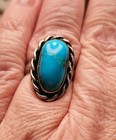 Guyla Marie Navajo Sterling Silver Turquoise Ring Signed 5.9g Vintage Southwest  — photo 1