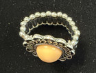 2 silver toned Western stretch rings with cabochons. FREE SHIPPING — photo 6