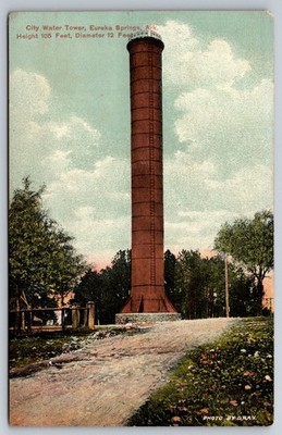 Eureka Springs Arkansas City Water Tower 1910's Antique Postcard Unused Ark