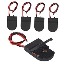 Alinan 5pcs Button Battery Holder Coin Cell Battery Holder with Switch Black