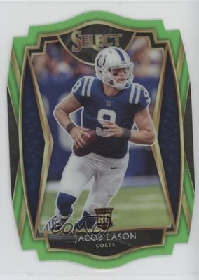 2020 Select Premier Level Neon Green Prizm Die-Cut Jacob Eason Rookie RC 0c6