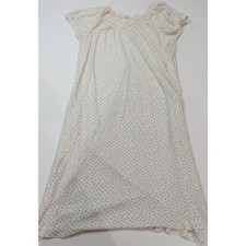 Miss Elaine Nightgown Small White Purple Vintage Floral Lace Trim 2154 USA