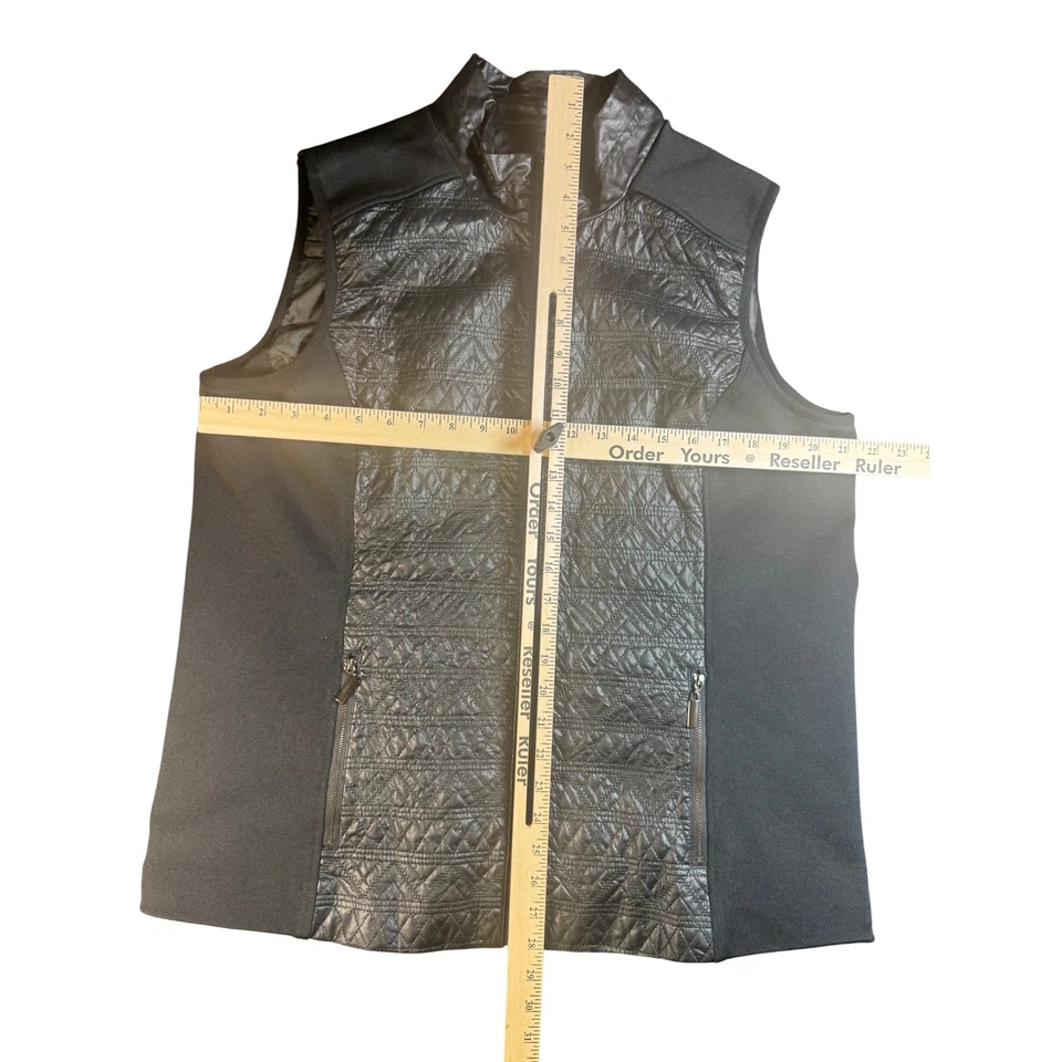 Chaleco Sharon Young XL Acolchado Imitación Cuero Sin Mangas Motociclista Cremallera Para Mujer Foto 4 de 4