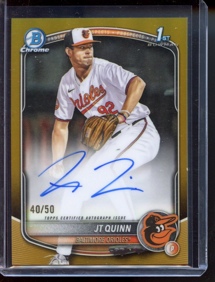2025 Bowman Draft #CPA-JQ JT Quinn Chrome Prospect Autographs Gold /50
