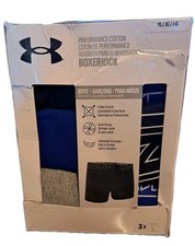 Boys Under Armour Boxer Jock 3 Pr Performance Cotton Sz L 26