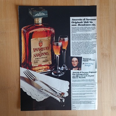 Amaretto di Saronno 1978 Vintage Werbung Anzeige Reklame Advert yellowed_vintage