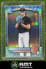 Peter Kussow 2025 Bowman Draft 3/125 Chrome Aqua Reptilian Refractor Mets