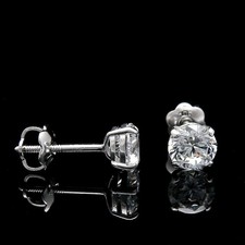 2.50 Ct Round Cut Simulated Diamond Pair Women Stud 925 Sterling Silver Earring4