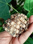 10 Handmade Engraved Short White Bone Beads Tan Nylon Bracelets Wholesale