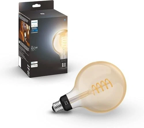 Philips Hue Smart 60W G40 Filament LED Bulb, White Ambiance Warm-to-Cool Light - Image 2 of 4