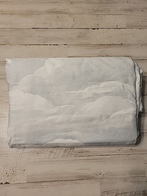 Pottery Barn Clouds Pattern White Soft Duvet Cover FULL / QUEEN SIZE