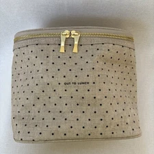 Kate Spade New York Tan Polka Dot Insulated Lunch Box 'Out to Lunch' Bag