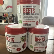 LOT OF 3 -NutritionWorks Beets SuperFood 20 Servings Vegan Gluten Free Non GMO