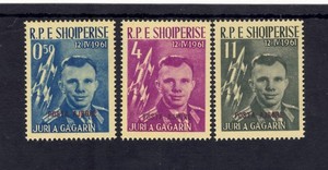 ALBANIA Scott # 604, 605 & 606, MINT / VF / NH Set w/Maroon Overprint! SCV $90