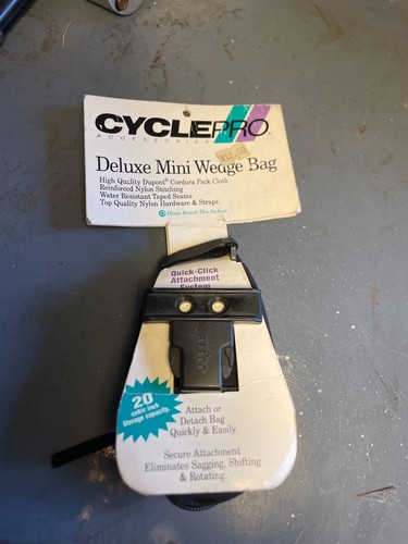Vintage NOS 90's Cycle Pro Saddle Bag, Deluxe Mini Wedge Bag