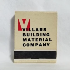 Vintage Matchbook Villars Building Material Supply Van Nuys CA Advertising Full