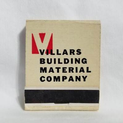 Vintage Villars Building Material Supply Matchbook Van Nuys CA Advertising Full