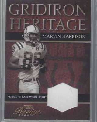 MARVIN HARRISON 2003 PLAYOFF PRESTIGE GRIDIRON HERITAGE HELMET PATCH #D 42/100
