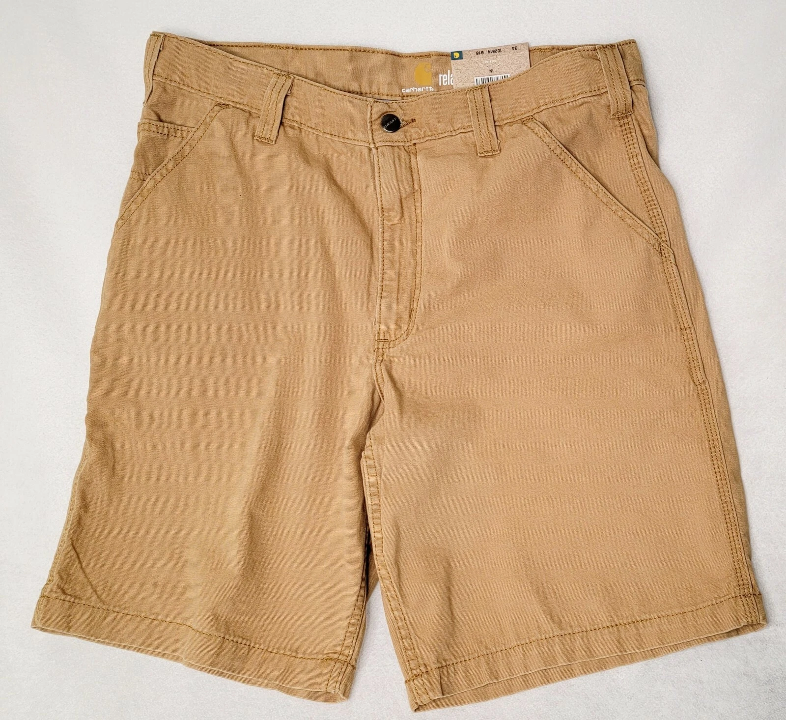CARHARTT Work Short MENS 40W X 10L BROWN Rugged Relaxed Fit Canvas 6 Pocket NWT
