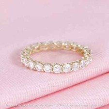 2 CT Round Cut Lab-Created Diamond Wedding Band Ring 14k Yellow Gold Plated