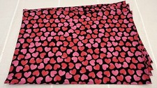 Valentine's Day Table Decor Placemats Everyday Hearts Red Pink Black Set of 4