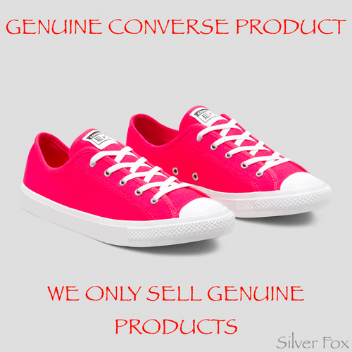 white converse pink line
