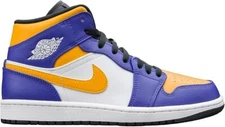 Jordan 1 Mid Lakers - Dark Concord/Taxi-White-Black  - DQ8426517 - Men's Size 11
